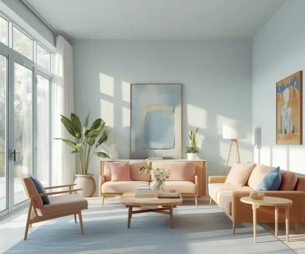 Salon lumineux d'un bien en investissement locatif sur la Côte d'Azur